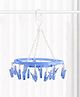 Kuber Industries 360 Degree Rotating Cloth Drying Hanger Rack with  16 Clips - Blue