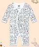 The Mom Store Cotton Full Sleeves Foxes Printed Romper - White