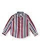 Pepe Jeans Cotton Woven Full Sleeves Striped Shirt - White Green & Red