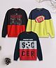 3PIN Terry Pack of 3 Full Sleeves Soccer & Awesome Text Printed Sweatshirts - Multi Colour