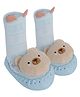 Kidofash Cotton Teddy Bear Applique Detailed Sock Shoes - Blue