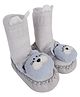 Kidofash Cotton Animal Applique Detailed Sock Shoes - Grey