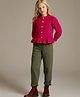 Cherry Crumble By Nitt Hyman Full Sleeves Cable Knit Designed Sweater - Fuchsia