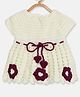 MayRa Knits Sleeveless Floral Designed Crotchet Hand Knitted Dress - White