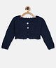 MayRa Knits Hand Knitted Full Sleeves Self Designed Shrug - Blue