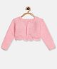 MayRa Knits Hand Knitted Full Sleeves Self Designed Shrug - Pink