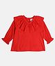 MINI KLUB Full Puffed Sleeves Solid Frill Detailed Top - Red