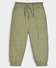 Mi Arcus Cotton Solid Cargo Joggers - Olive Green