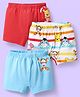 Babyhug Disney Cotton Lycra Knit Trunks With Mickey & Friends Print Pack Of 3 - Red White & Light Blue