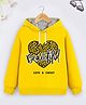 Trampoline Fleece Full Sleeves Beautiful Text Printed Hooded Sweatshirt - Yellow