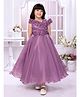 Tiny Kingdom Sleeveless Floral Applique Gown - Purple