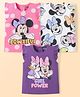 Babyhug Disney Single Jersey Knit Frill Sleeve Tops with Minnie & Friends Graphic Pack of 3 - White Pink & Purple