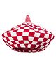 Tipy Tipy Tap Checked Beret Hat - Red-  Diameter 42 Cms
