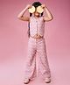 MASTARANG Cotton Sleeveless Abstract Printed Coordinating Crop Top & Flared Pant Set - Pink