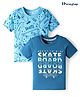 Honeyhap Premium 100% Cotton Knit With Bio Finish Half Sleeves T-Shirts With Skate Board Theme Print Pack of 2 -Seaport & Splish Splash