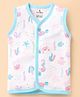 Child World Interlock Knit Sleeveless Jhabla With Sea Life Theme - Turquoise
