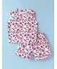 Olio Kids Cotton Knit Sleeveless T-Shirt & Shorts Set with Food Print - Pink