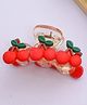 Yellow Bee Cherry Designed Hair Claw Clip - Red