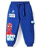 Babyhug Marvel Terry Knit Full Length Lounge Pant With Spider Man Graphics - Blue