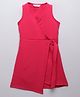 Taffykids Sleeveless Solid Wrap Dress - Hot Pink