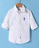 US Polo Assn Cotton Woven Full Sleeves Brand Name Printed Shirt - White