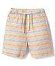 US Polo Assn Cotton Knit Shorts with Brand Name Print - Multicolor