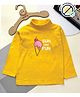 COCOON ORGANICS Cotton Rib Full Sleeves Ice Cream Printed Tee - Yellow