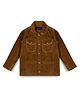 INFINITY Corduroy Cotton Woven Full Sleeves Solid Jacket - Khaki