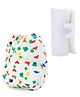 Bumberry Adjustable Reusable Cloth Diaper Cover With Insert Origami Print - White