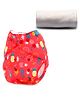 Bumberry Adjustable Reusable Cloth Pocket Diaper With 1 Three-Layer Microfiber Insert Pineapple Print - Red