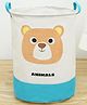 House of Quirk Round Laundry Basket, Cute Cartoon Kids Nursery Hamper,Boys Toy Storage Organizer,Childern Cloth Storage Basket,Baby Laundry Hamper,Nursery Bin Box Room Decoration (Bear)