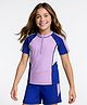 Pine Active Half Raglan Sleeves Two Piece Swimsuit - Purple