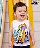Babyhug Disney Single Jersey Knit Sleeveless Tank T-Shirt with Ombre Effect & Mickey Mouse Graphics - White