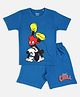 Nap Chief Cotton Mickey & Friends Featuring Half Sleeves Character Printed Tee & Shorts Set - Navy Blue