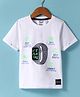 Smarty Boys Cotton Knit Half Sleeves T-Shirt with Text Print - White