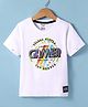 Smarty Boys Cotton Knit Half Sleeves T-Shirt with Gamer Print - White