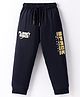 Smarty Boys Sinker Knit Full Length Lounge Pant with Text Print - Navy Blue