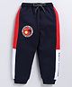 Kidcity Cotton Looper Typography Patch Detailed Joggers - Navy Blue