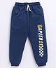 Kidcity Cotton Looper Top Speed 21 Text Printed Joggers - Airforce Blue
