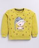 Kidcity Cotton Looper Full Sleeves Teddy Bear Printed Sweatshirt - Mustard