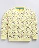 Kidcity Cotton Looper Full Sleeves Unicorn Printed Sweatshirt - Lemon