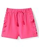 Babyhug Cotton Knit Mid Thigh Length Cut & Sew Shorts with Lace Detailing - Dark Pink