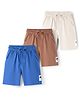 Primo Gino 100% Cotton Knit Knee Lenght Shorts with Beach Theme Print Pack of 3 - Blue Brown & White