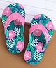 Cute Walk by Babyhug Slip On Flip Flops with Tropical Theme Print - Pink