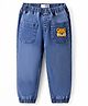 Mark & Mia Cotton Lycra Full Length Denim Jeans With Pocket & Animal Graphics Detailing - Blue