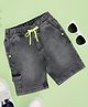 Pantaloons Junior Mild Washed Shorts - Charcoal Grey