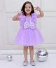 KID1 Net Sleeveless Bow Applique & Frill Detailed Sequins Embellished Dress - Purple