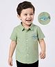 Mark & Mia Cotton Woven Half Sleeves Shirt With Whale Print - Green