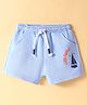 ToffyHouse Single Jersey Knit Knee Length Shorts with Boat Print - Light Blue
