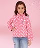 Cutecumber Fleece Full Sleeves Hearts Printed Diamond Patch Detailed Winter Top - Pink
